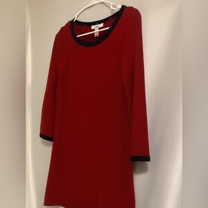 Style & Co. Red Long Sleeve Top with Black Trim